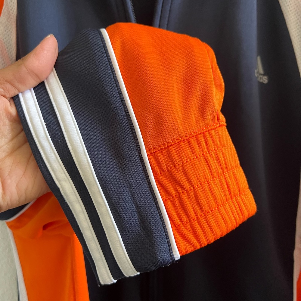 adidas Navy and Orange Men's Track Jacket - Picture 5 of 7